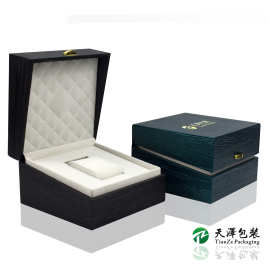 高档皮制礼盒时尚翻盖手表盒皮质收纳盒化妆品皮制包装盒