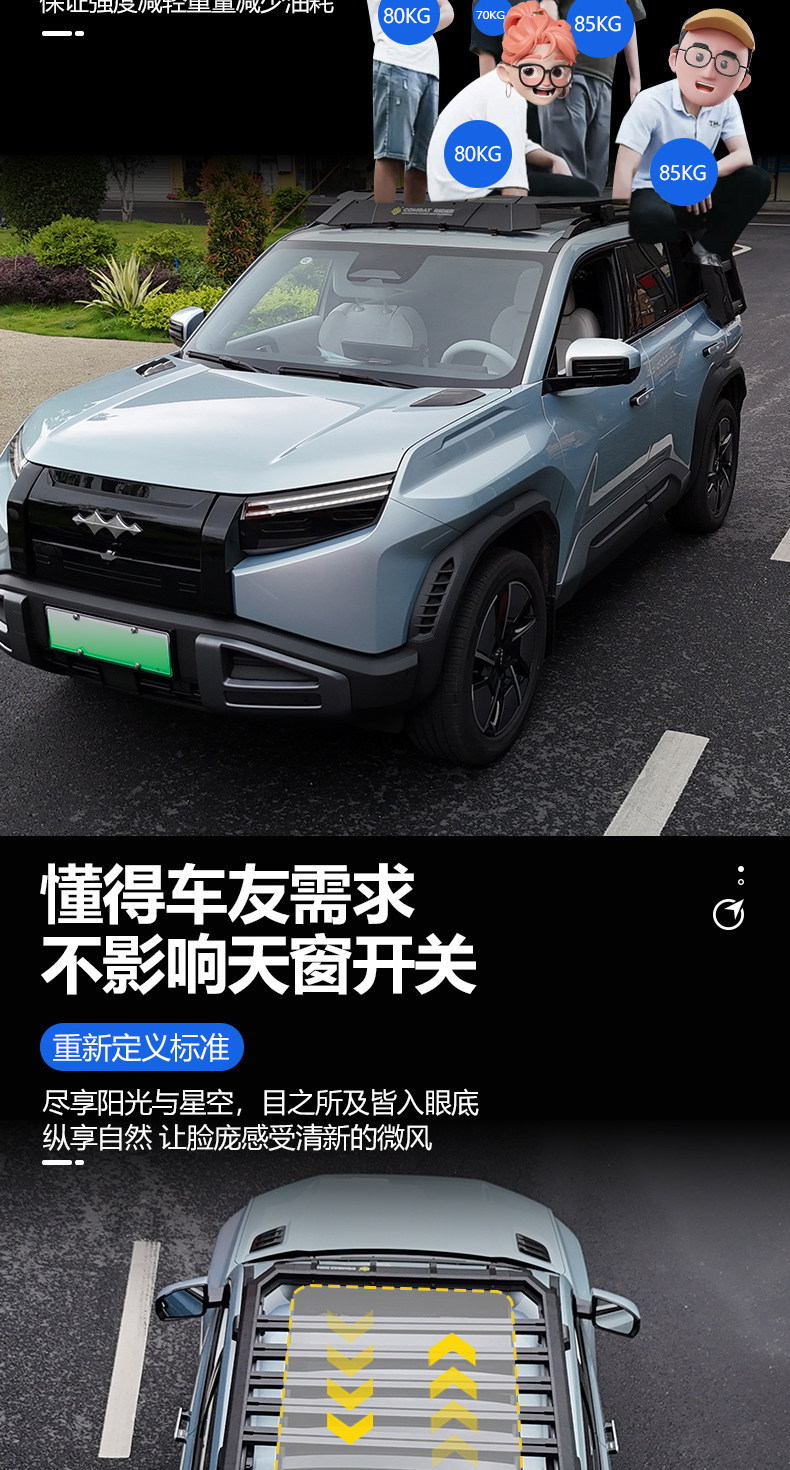 Suitable for Fang Cheng Bao Ti3 Outdoor Camping Car Roof Expansion Explorer Roof Luggage Rack Canopy Side Tent