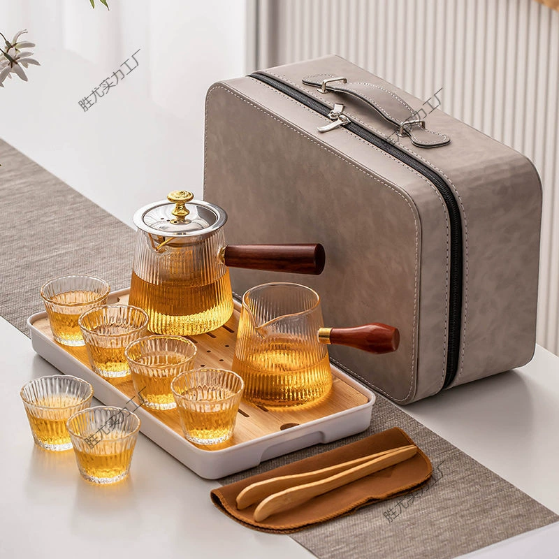 Туристический стеклянный чайный набор кунг-фу на открытом воздухе удобный чайный чайник