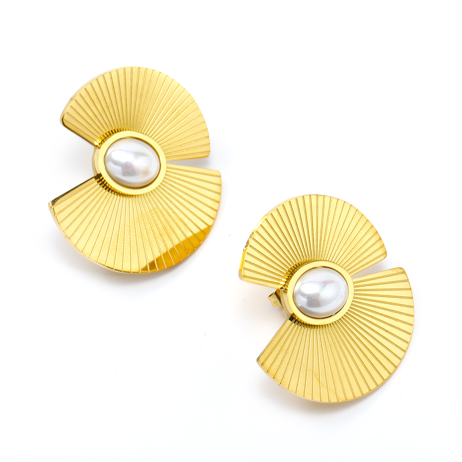 Geometric asymmetrical brand retro elegant earrings from pearl…