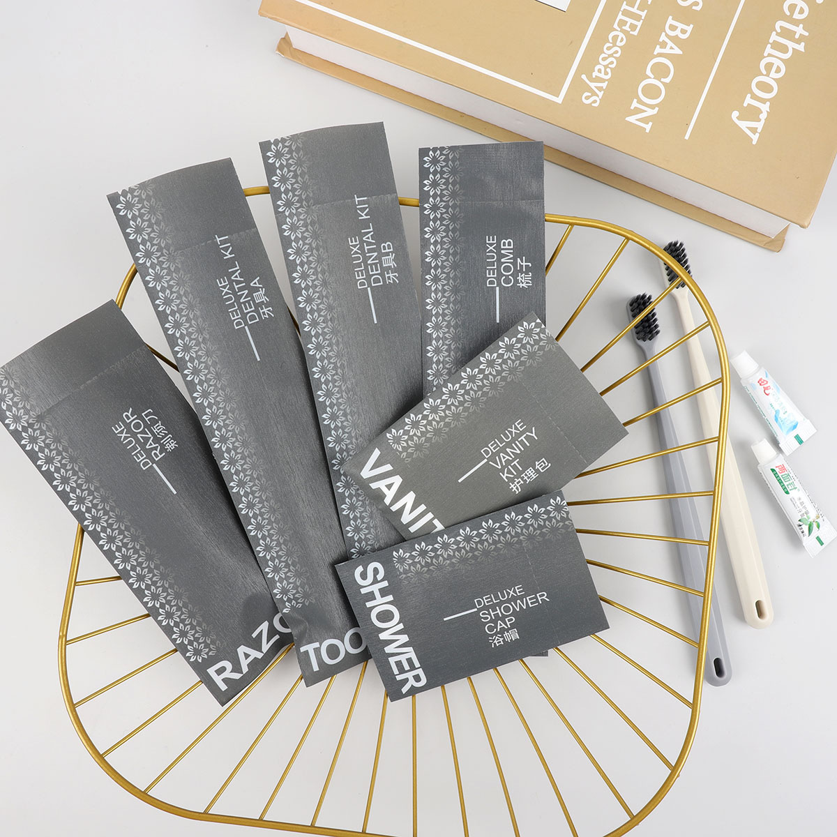 宾馆酒店一次性洗漱用品全套一次性牙刷带牙膏套装高端民宿易耗品