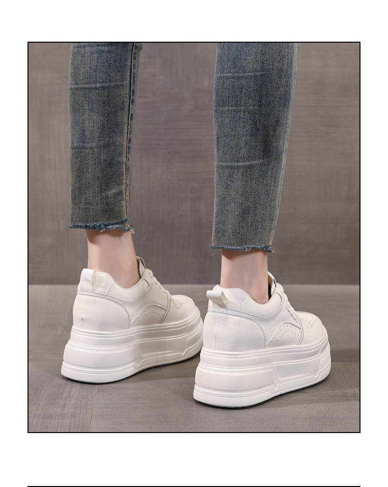 Giày sneaker nữ chunky đế dày tăng chiều cao 8 cm, phong cách trẻ trung — màu be chi tiết 16