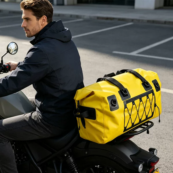 Customized PVC waterproof bag, large-capacity tail bag, cycling backpack, motorcycle universal storage bag, motorcycle rear seat bag