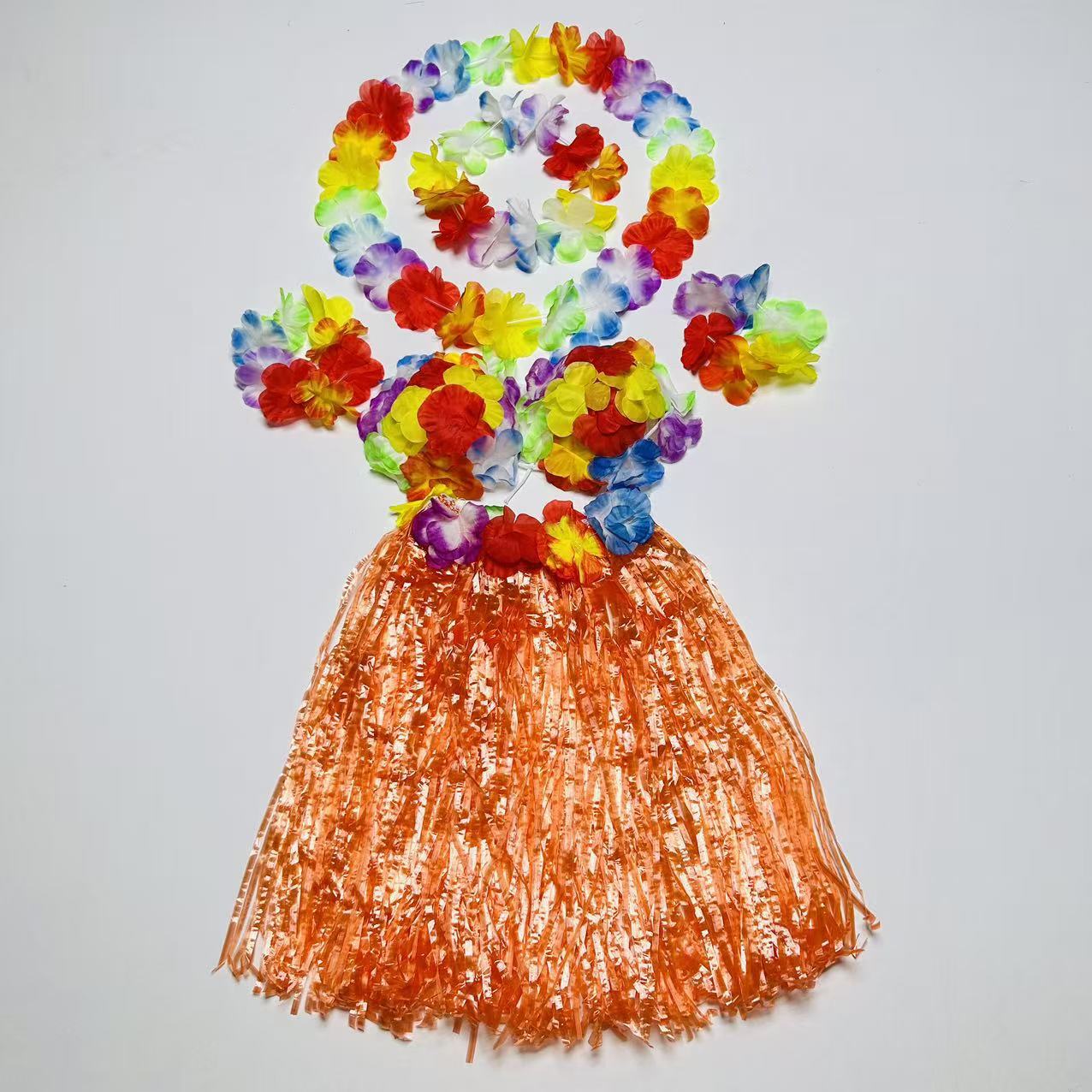 24 pares de flores transfronterizas flores 12 pares de flores 6 pares de falda hawaiana set de baile del día de los niños vestido de fiesta