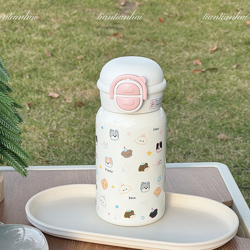 Taza recta Planet de fiesta de perro blanco de doble capa