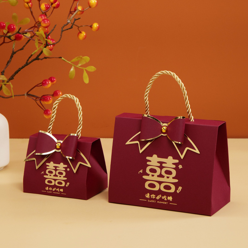 Nueva caja de dulces de boda 2024 portátil bolsa de dulces de boda de boda de compromiso caja de regalo vacía