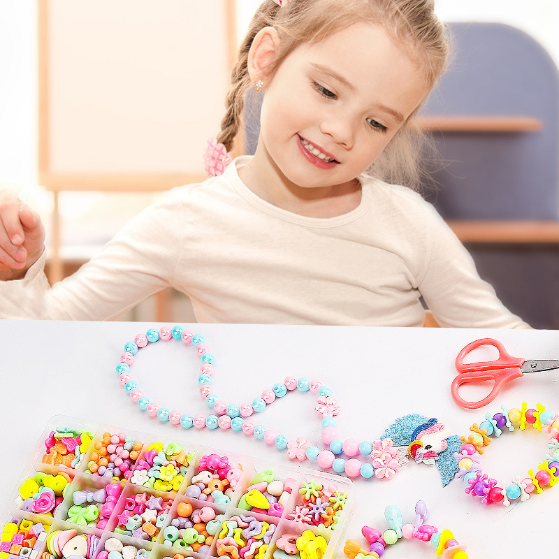 Acrylic beads wholesale diy handmade material bag accessories rings bracelets crystal beads threading children's toys