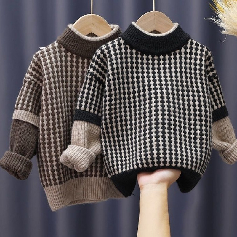 Children's knitted winter keep warm sweater for boys