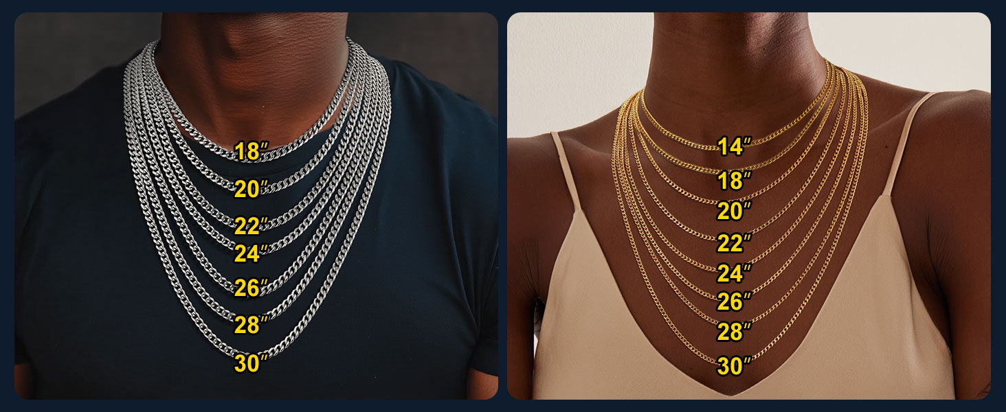 prefect length cuban necklace for men