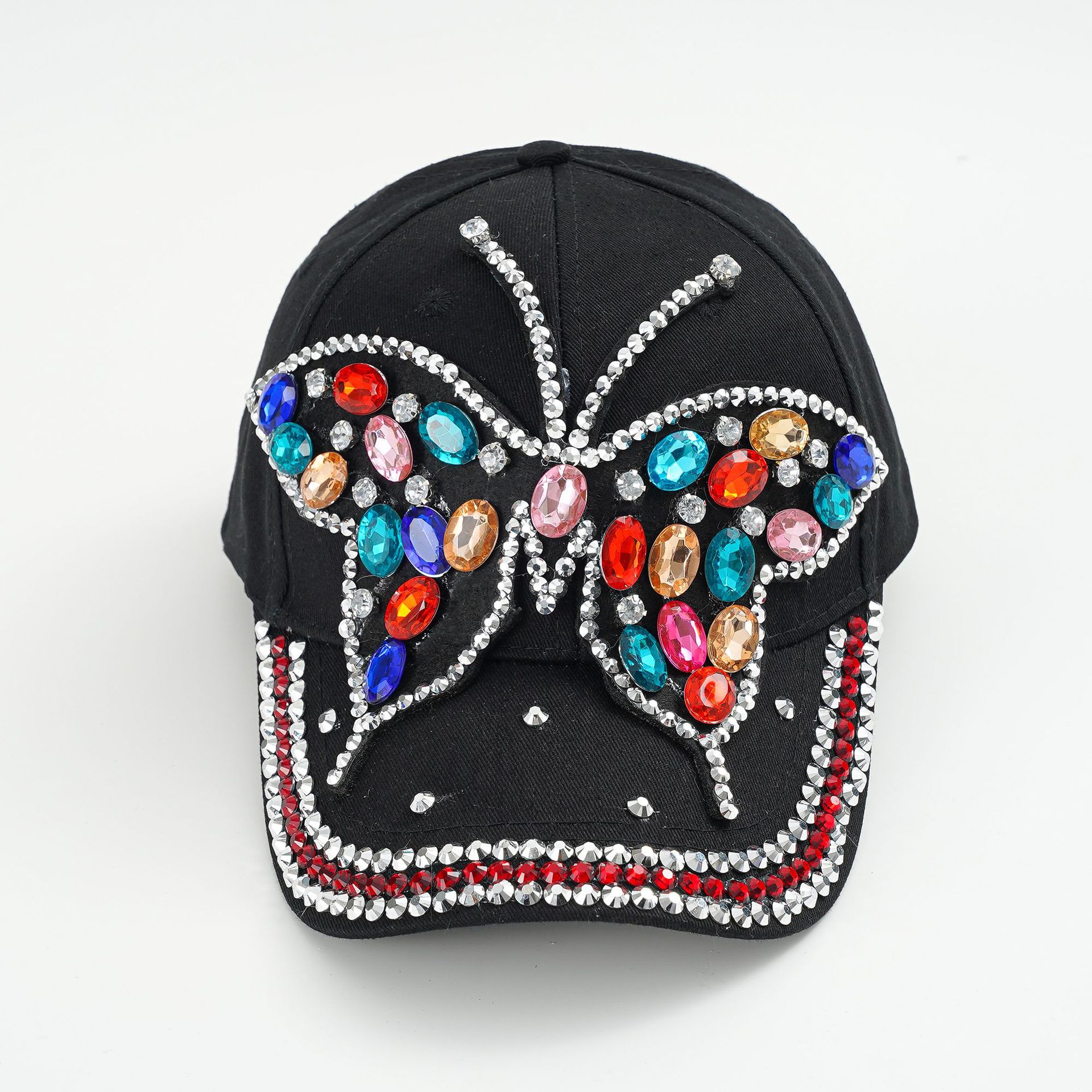 Nueva gorra de béisbol mariposa diamante Denim enarboló la gorra moda todo fósforo ocio al aire libre sombrero de protección solar