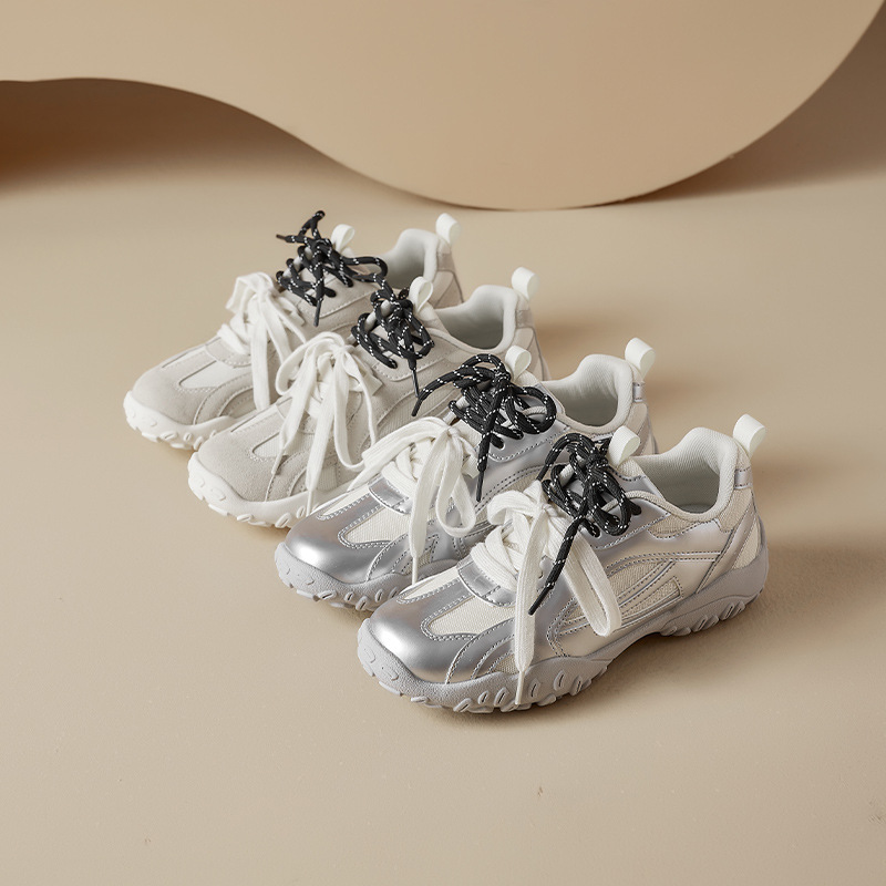 Augu Shi Deng plata zapatos de entrenamiento para mujeres 2026 nuevos zapatos de skate casuales de primavera ballet retro zapatos de moda