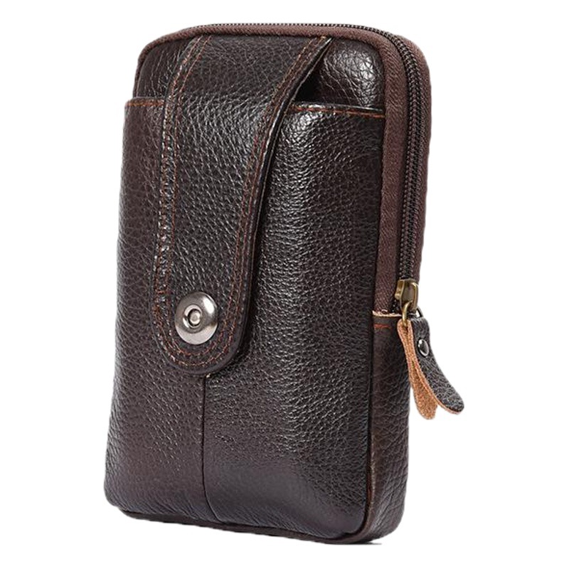 Stall supply cowhide mobile phone waist bag men's waist bag multifunctional mobile phone bag wear belt bag card bag wholesale
