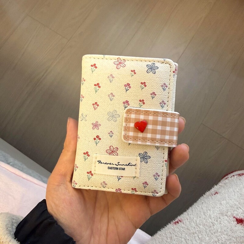 Korean-Style Ins-Style Small Floral Short Wallet with a Girly Aesthetic, High Aesthetic Value, Multifunctional Wallet, Card Holder, and Coin Purse All in One Korean-Style Ins-Style Small Floral Short Wallet with a Girly Aesthetic, High Aesthetic Value, Multifunctional Wallet, Card Holder, and Coin Purse All in One
