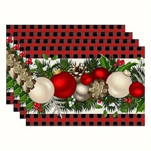Y 96431 Christmas Linen Placemats ʥ���͵� �羳����ѷŷ����