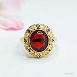 As Yu natural amber ring blood pearl ring ring ring jewelry national wind factory wholesale generation HP3122801