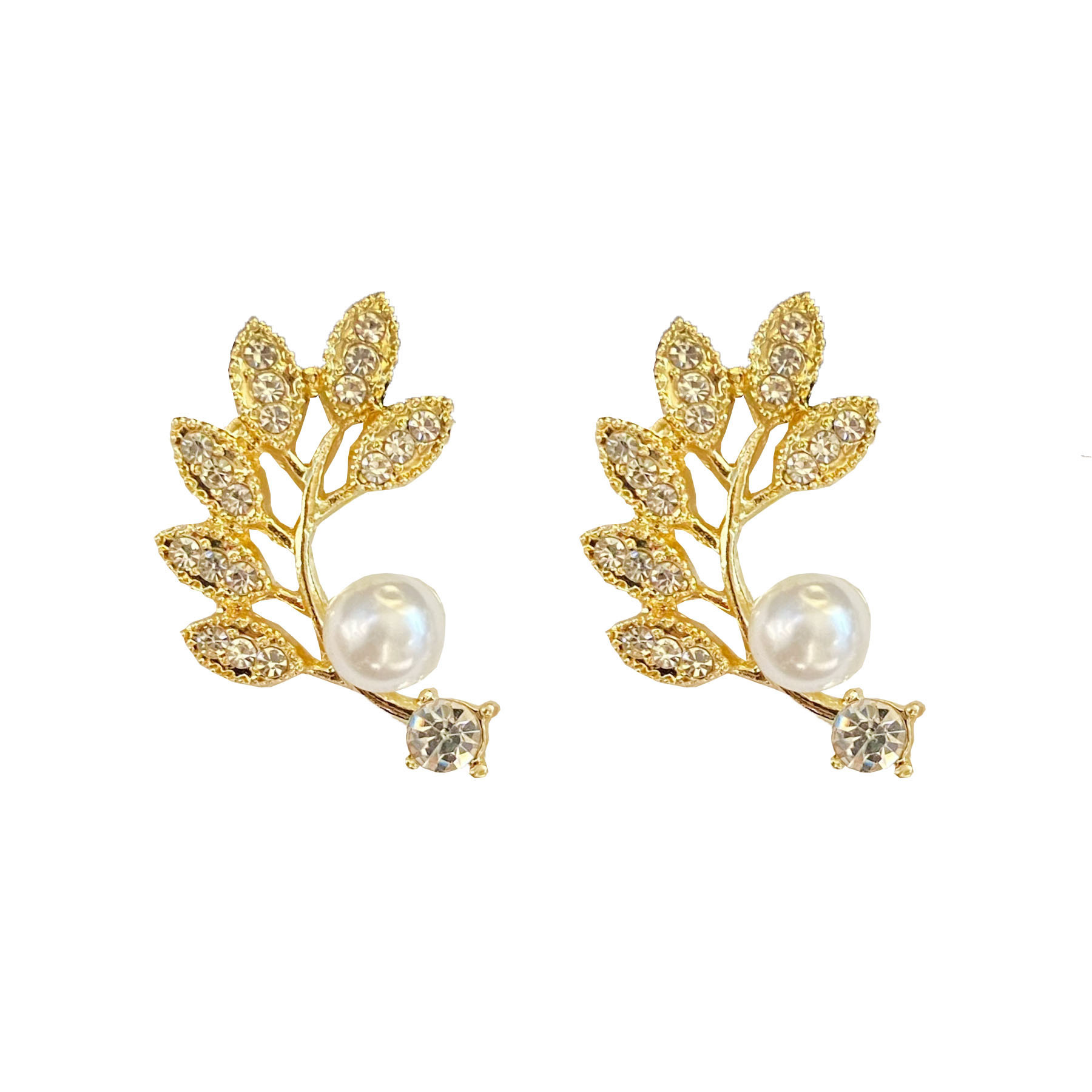 Korean fashion exquisite leaf pearl earringspicture4