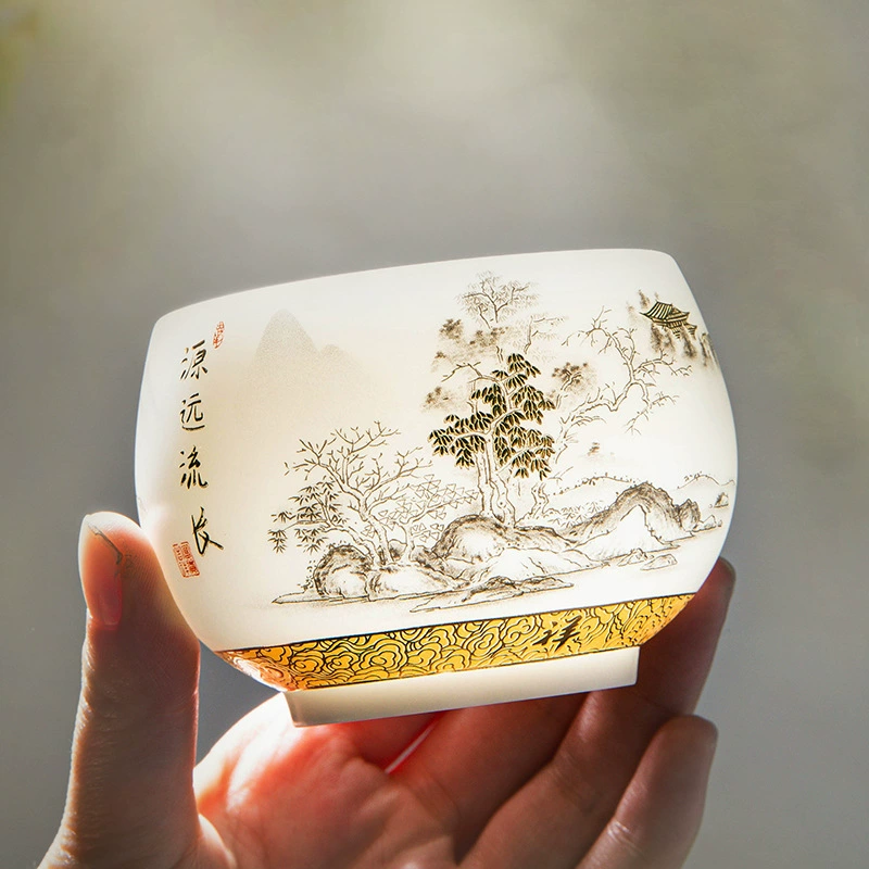 Фарфоровая чашка Yuanyuan Long Ice, фарфоровая роспись по фарфору, набор чашек, увлажняющая и популярная деловая чайная чашка, личная специальная чашка