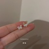 Silver needle, zirconium, small design earrings, silver 925 sample, 2022 collection, simple and elegant design, light luxury style, trend of season