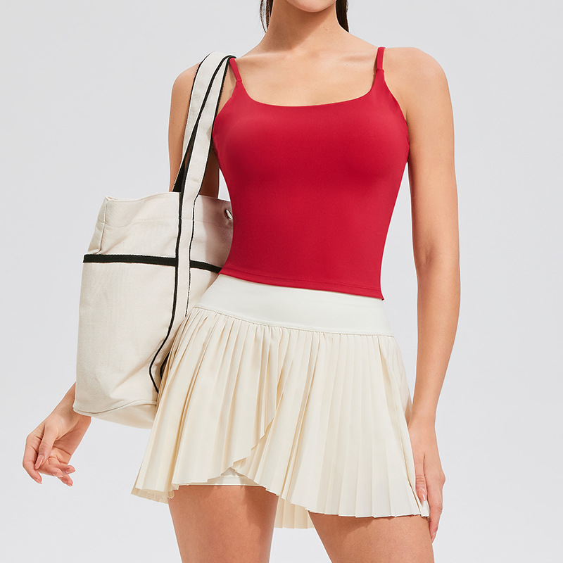 Conjunto deportivo de bádminton para mujer, nuevo estilo verano 2025, falda de tenis, ropa de yoga, ropa de fitness, para correr, con diseño de espalda hermosa.