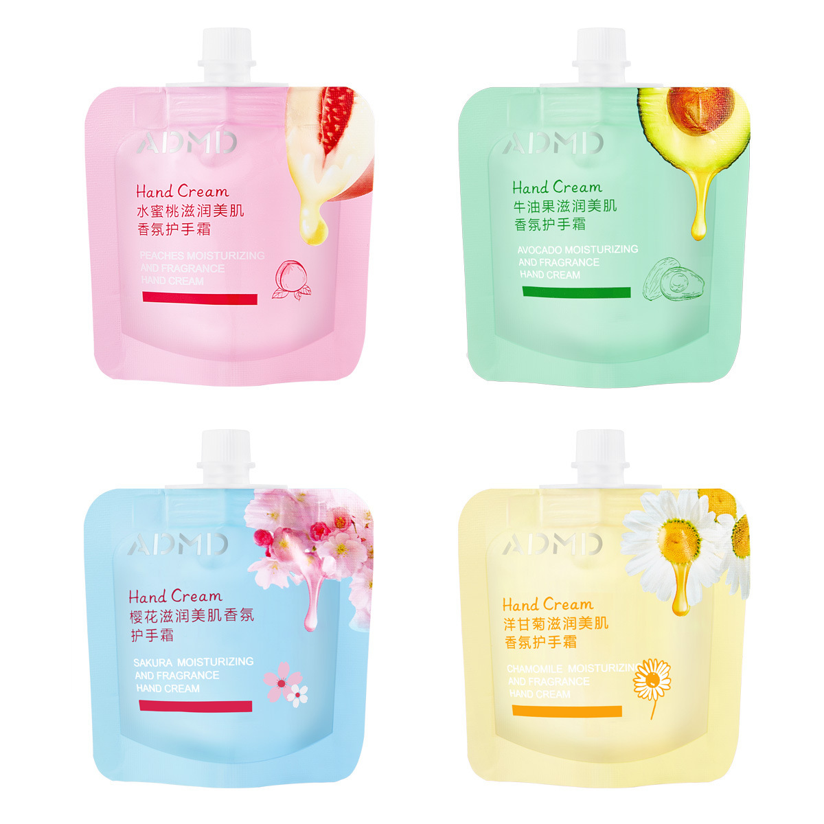 ADMD 보습 향기 작은 카모마일 핸드 크림 안티 드라이 및 크래킹 휴대용 에센스 과일 향기로운 가방 핸드 크림 보습