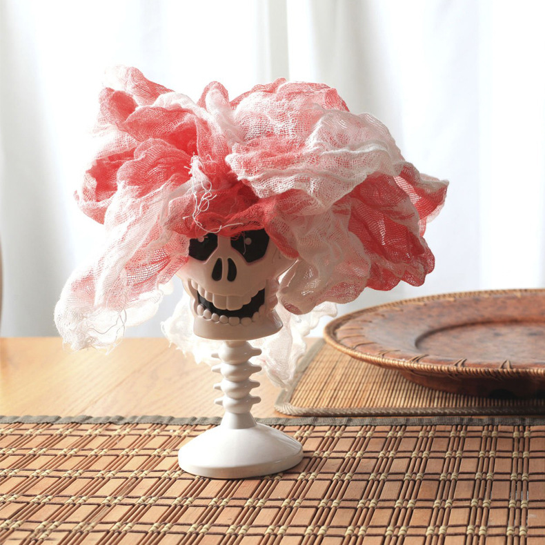 Halloween accesorios gaza negra sala de escape tema de fiesta escenario decoración de terror colgante vestir gaza de impresión de mano