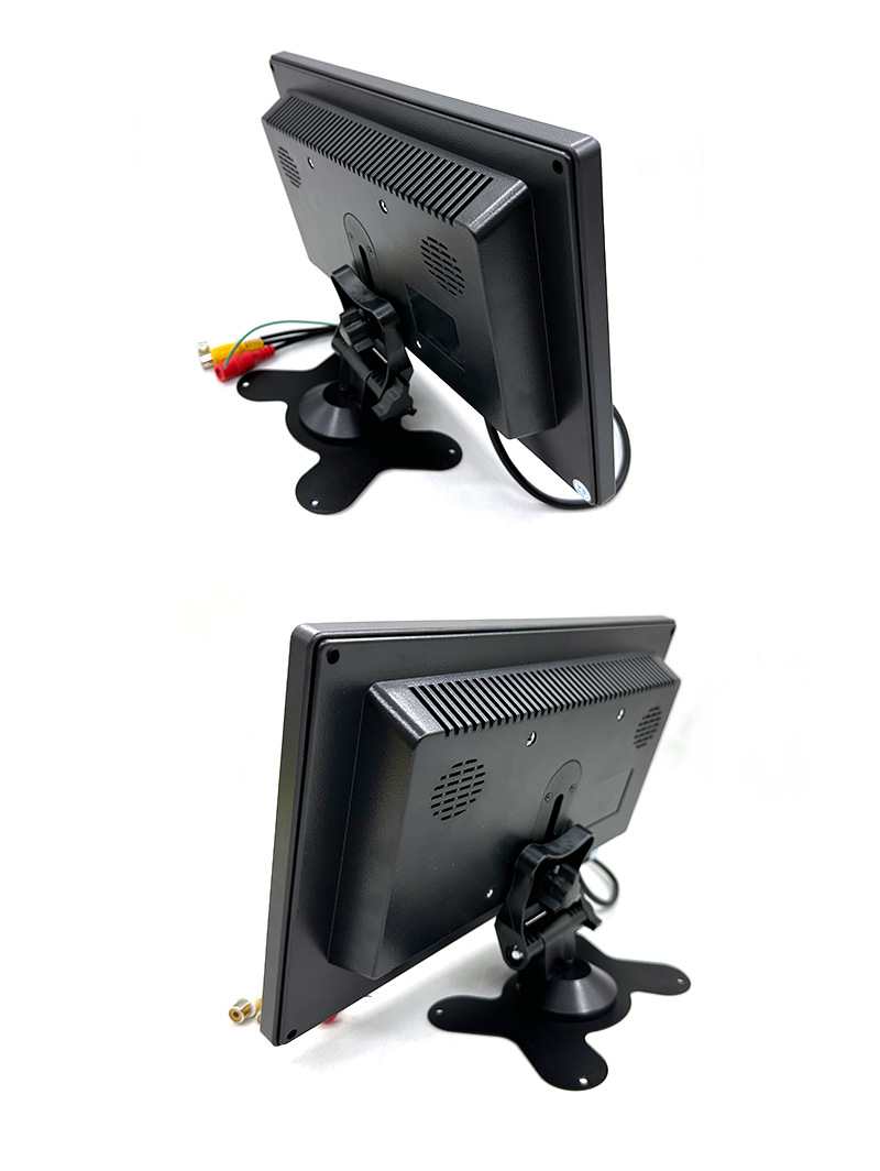 10.1inch Desktop LCD Car Monitor with 2-Channel Video Input, Reverse Camera Display, High-Definition Night Vision
