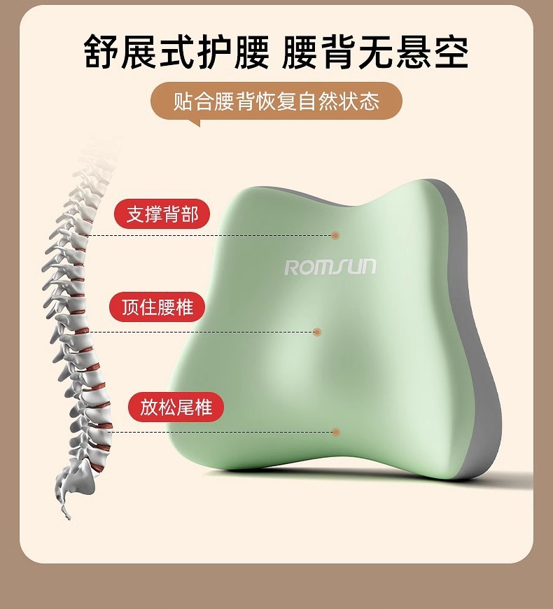 Zhebao Lumbar Support Pillow Cushion Seat Backrest for Long Sitting Posture Correction - Exclusive from the Source Manufacturer