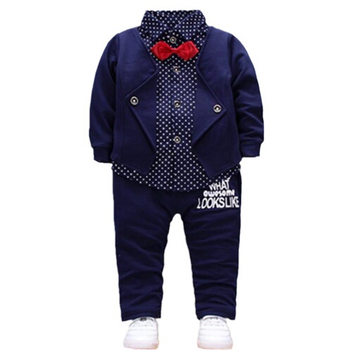 New children's clothing hot-selling spring and autumn sets, direct sale for boys, children's clothing shirt sets of three false sets