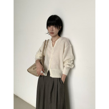 MMC针织开衫女装广州十三行秋季新款高级感韩系v领羊毛衫毛衣外套