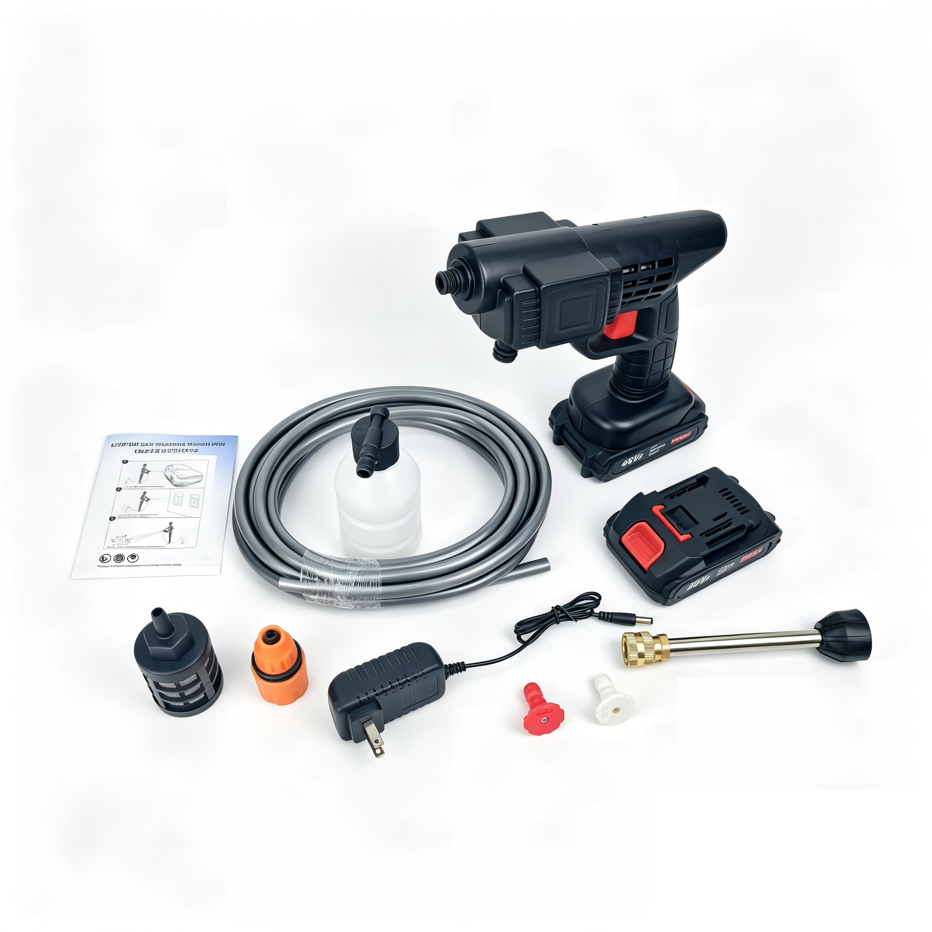 Cross-Border Wireless Lithium Battery High-Pressure Water Gun for Home Use, Portable Car Washing Machine with Supercharged Lithium Battery for Car and Floor Cleaning with Super Strong Pressure