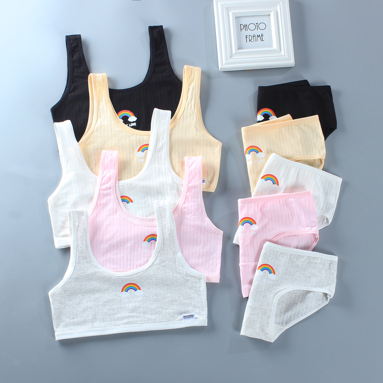 Lace Bralette Set Pure Cotton Backless Top Summer Camisole Developing Stage Medium and Large Girls Wrap Bra for Schoolgirls