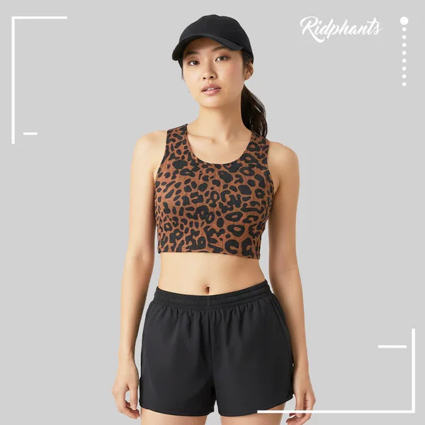 Leopard print lightweight short vest for sports, marathon, running, track and field training, quick-drying, breathable, and lightweight