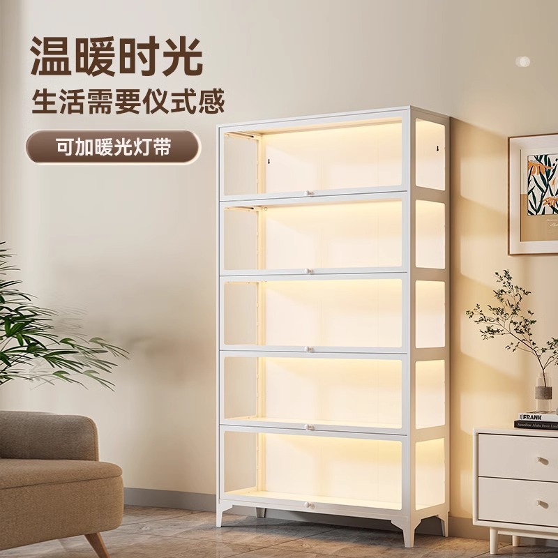 透明手办展示柜盲盒积木谷子收纳柜痛柜防尘铁皮玻璃柜带门书柜|undefined