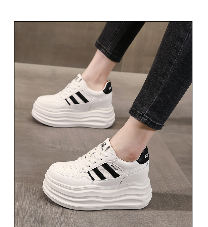Giày sneaker nữ đế dày tăng chiều cao phong cách thời trang dễ phối đồ — Màu đỏ be chi tiết 12