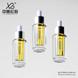 厂家新款现货15ml八角瓶精华油粉底液保湿补水瓶批发玻璃瓶