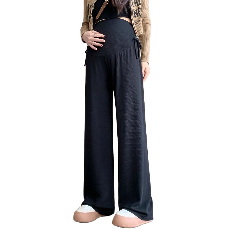 Pantalon d'été léger et décontracté ALYCExiyuebaobao, polyvalent, ample et drapé, ne serrant pas le ventre, idéal pour la maternité, jambes larges et droites._voghion.com