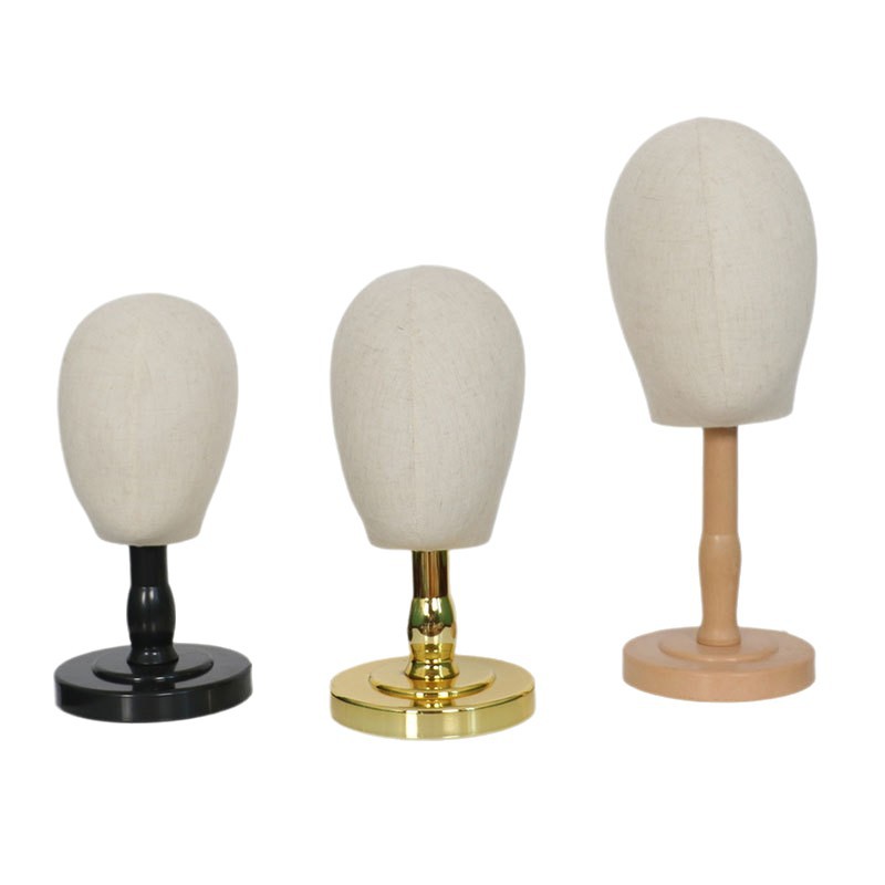 Maniquí de Cabeza para Sombreros y Pelucas de Plástico y Lino para Escaparate