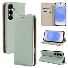 三星手机壳适用Galaxy A17双色荔枝纹强磁A07钱包A56翻盖皮套A27