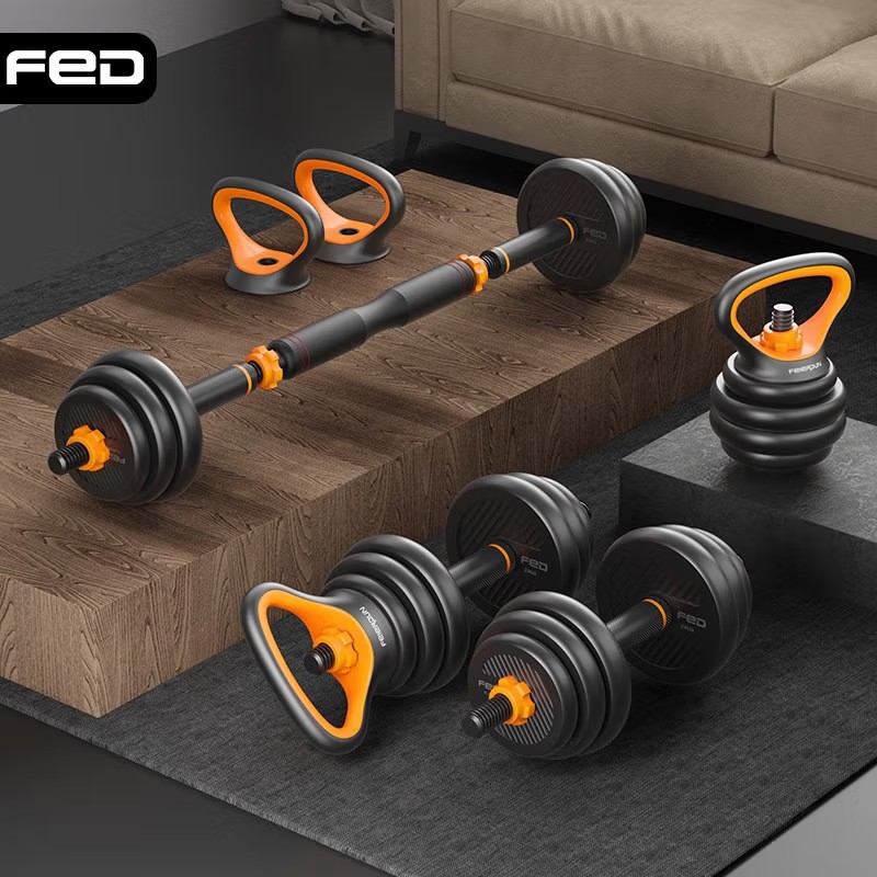 Dumbbell Men's Fitness Household Barbell Kettlebell Equipment Adjustable Weight Pair of Sub-bell Combination suit for Beginners