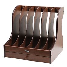 木质文件夹架桌面资料档案架书架收纳抽屉式置物架办公用品书立框