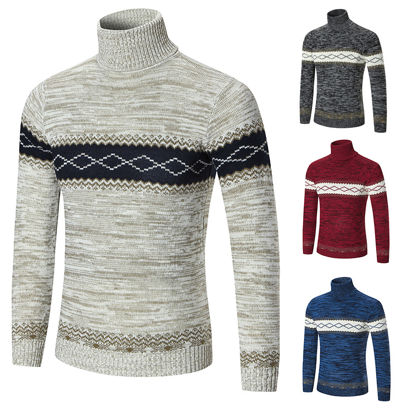 Men's turtleneck sweater 2022 autumn and...