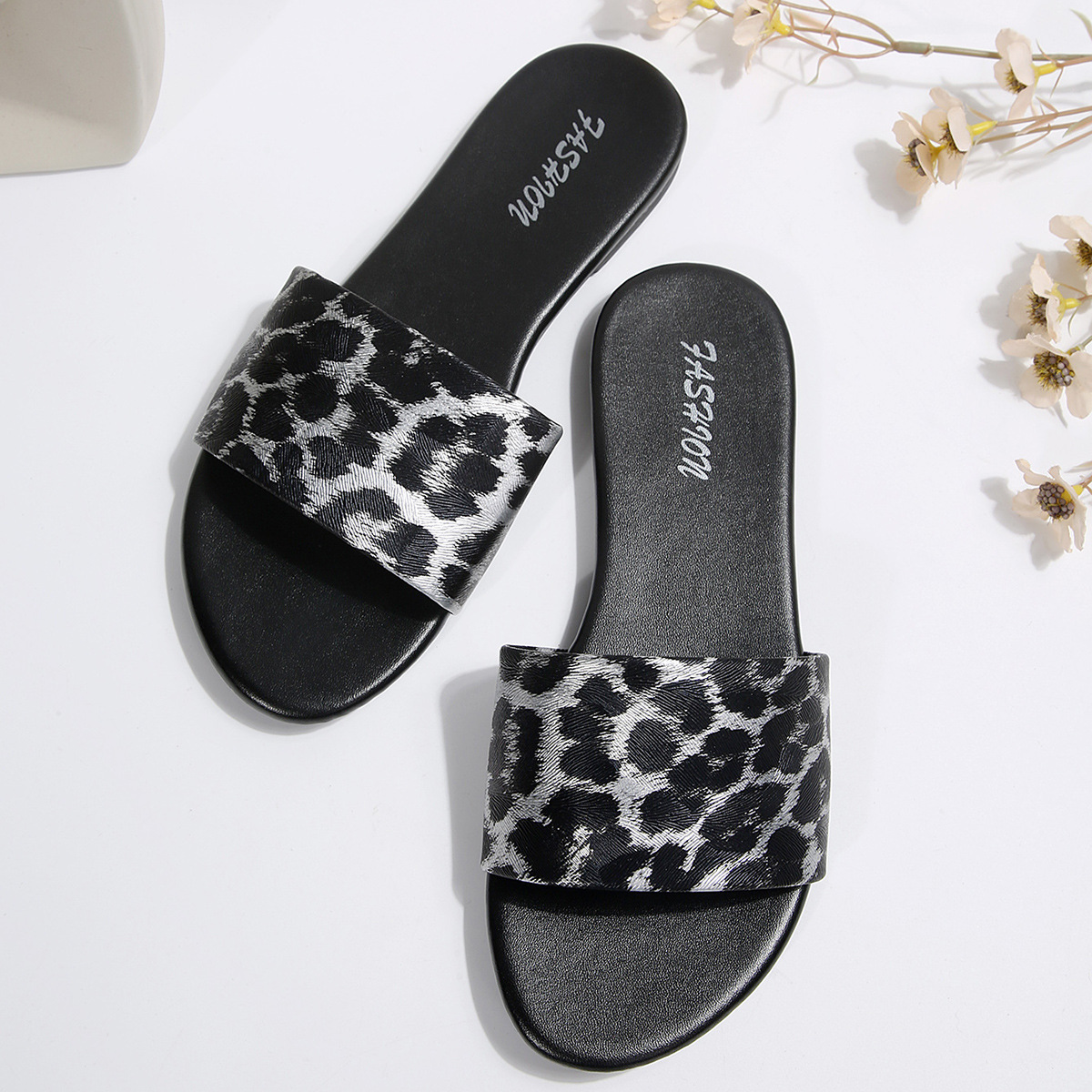 Sandalias Planas para Mujer de Cuero Sintético, Cómodas, para Uso Casual