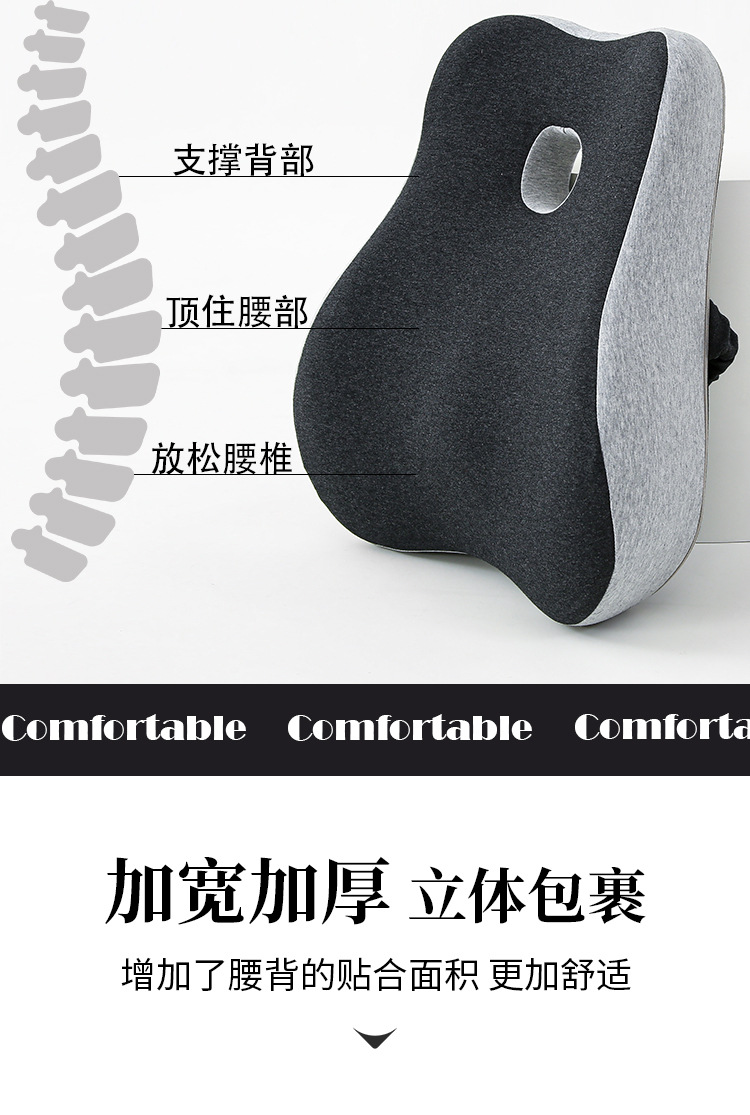 Car Memory Foam Headrest Waist Neck Pillow Neck Waist Cushion Back Cushion Car Seat Waist Pillow Office Waist Cushion