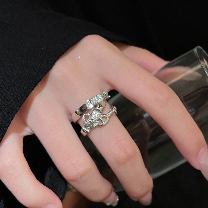 S925 Sterling Silver Pig Nose Adjustable Designer Ring For Women_voghion.com