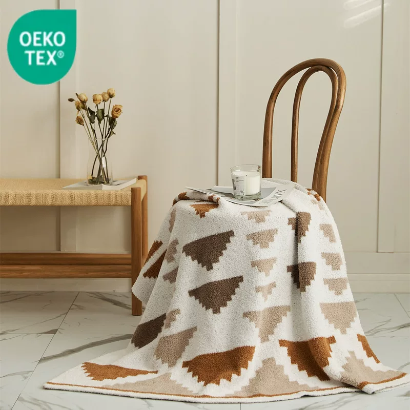 Уруиджин текстиль плед оптом геометрический полупропитый вязаный ковер мягкие изделия с дивановыми пледами