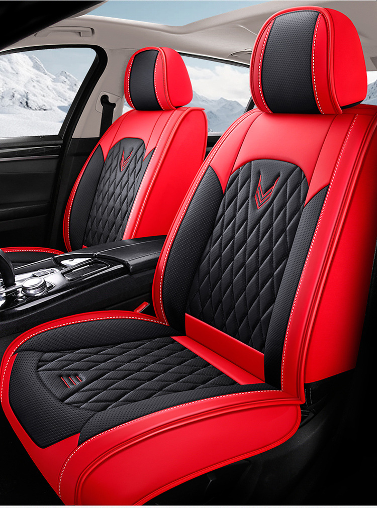 Car Seat Cushion, Waist Support, Wing Protection, Five-Seater Four-Season Cushion, All-Inclusive Seat Cover, Seat Cushion, Nappa Leather, Amazon Europe and America Cross-Border