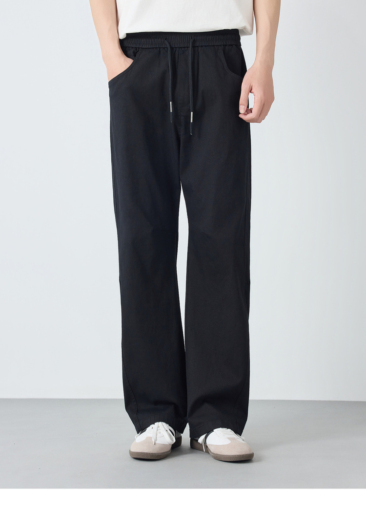Quần dài nam ống rộng phong cách Mỹ casual — đen chi tiết 25