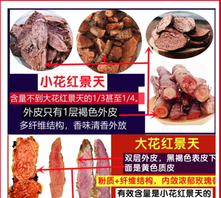 Rhodiola Root Hong Jing Tian 西藏红景天 Dried Large Flower Blocks 255g for Tea and Decoction key features