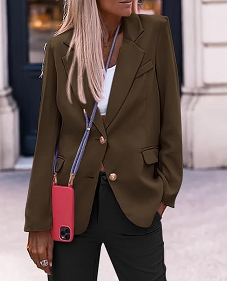 Women's Clothing 2024 Hot Sale Autumn and Winter Casual Fashion Slim Solid Color Suit Jacket Women's Wear_voghion.com