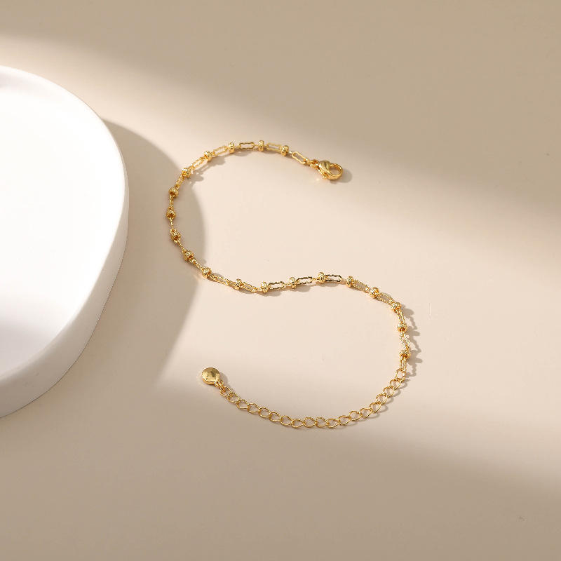 adjustable copper bracelet gold-plated round tag jewelry